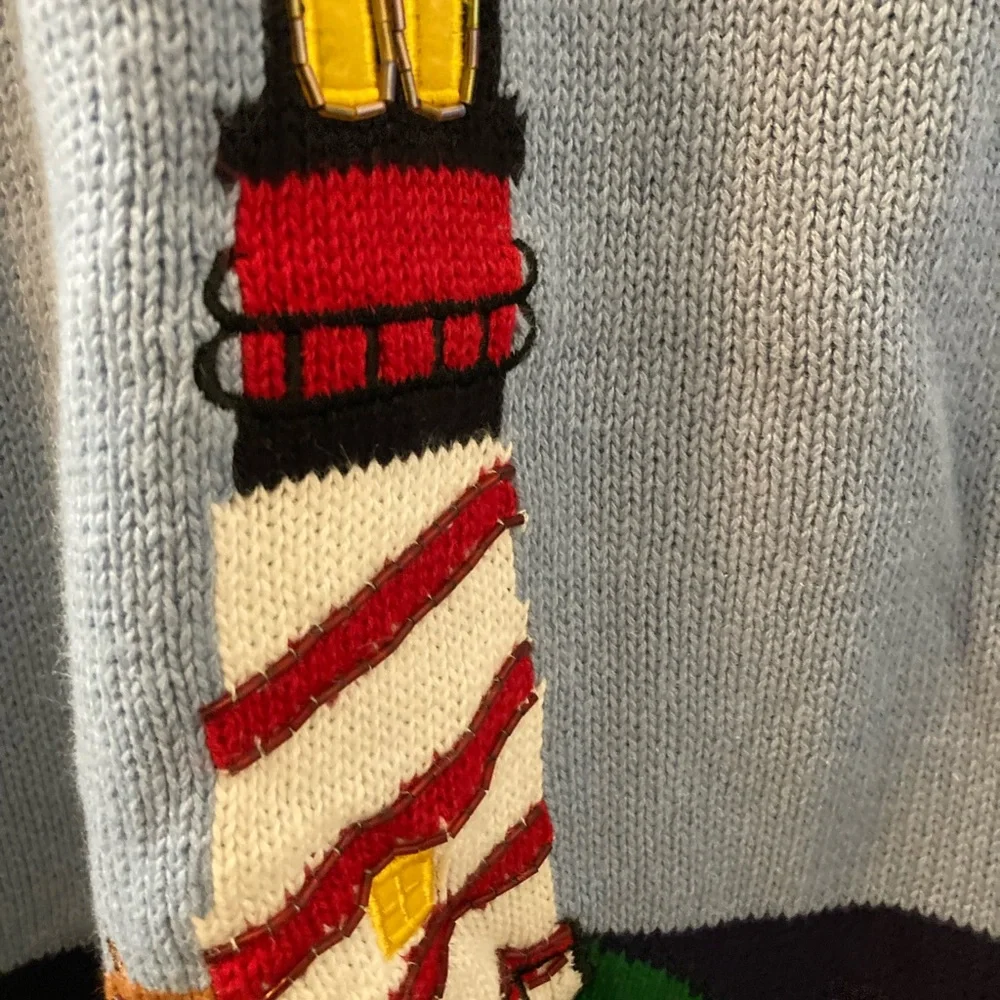 Nautical embroidered Quaker factory large sweater